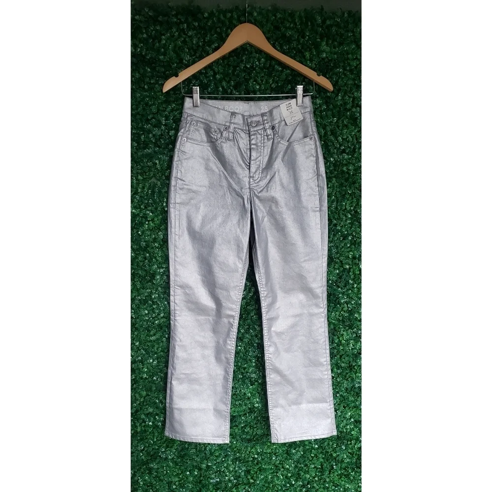 31. J.Crew Slim demi-boot jean in coated silver